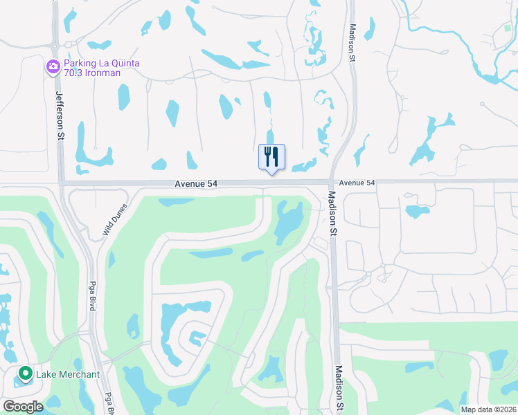 map of restaurants, bars, coffee shops, grocery stores, and more near 54265 Inverness Way in La Quinta