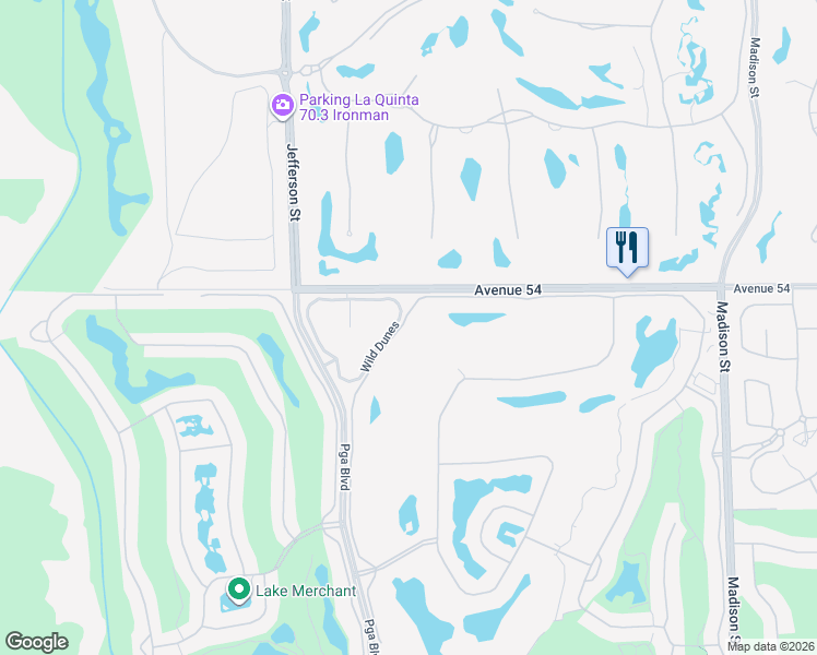 map of restaurants, bars, coffee shops, grocery stores, and more near 54132 Oaktree in La Quinta