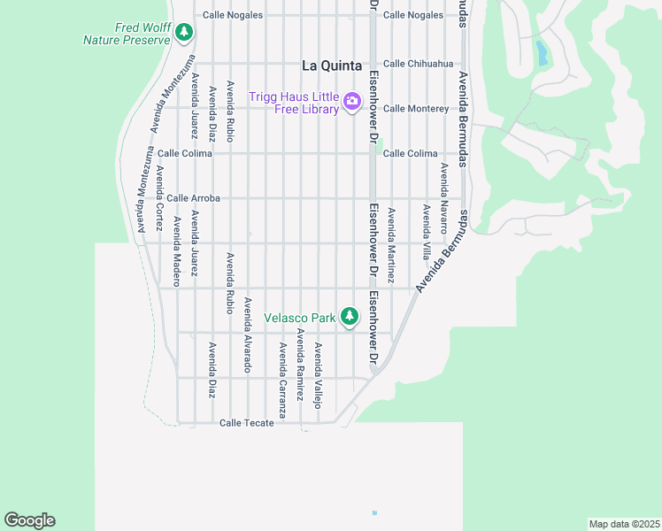 map of restaurants, bars, coffee shops, grocery stores, and more near 54145 Avenida Herrera in La Quinta