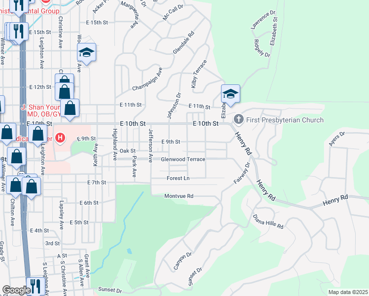 map of restaurants, bars, coffee shops, grocery stores, and more near 818 Lockwood Avenue in Anniston