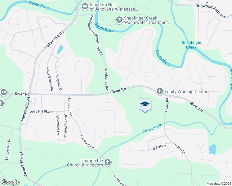 map of restaurants, bars, coffee shops, grocery stores, and more near 4705 River Road in Ellenwood