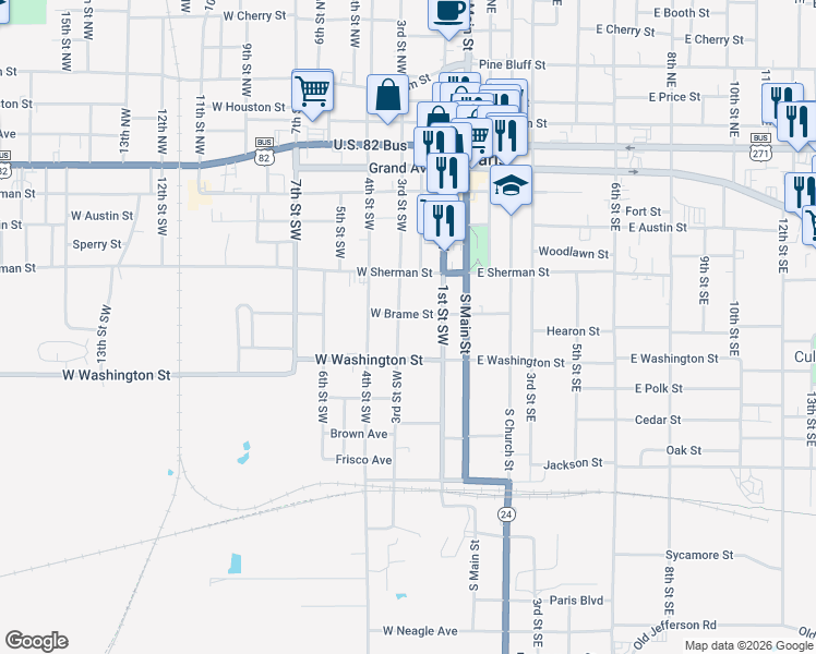 map of restaurants, bars, coffee shops, grocery stores, and more near 625 3rd Street Southwest in Paris