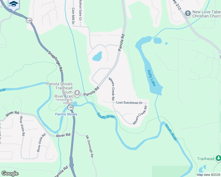 map of restaurants, bars, coffee shops, grocery stores, and more near 4227 Miners Creek Road in Stonecrest