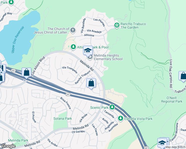 map of restaurants, bars, coffee shops, grocery stores, and more near 10 Tierra Montanosa in Rancho Santa Margarita