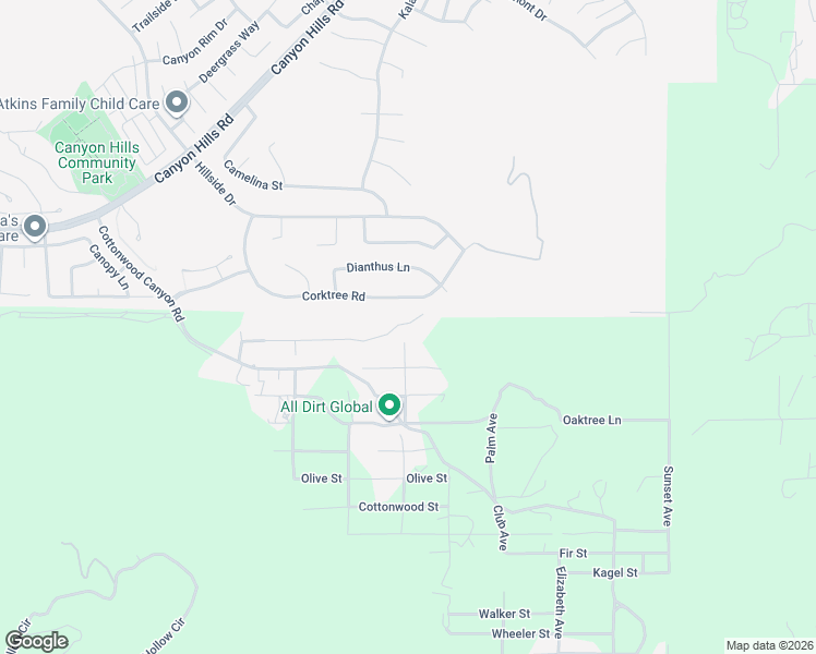 map of restaurants, bars, coffee shops, grocery stores, and more near Acacia Street in Wildomar