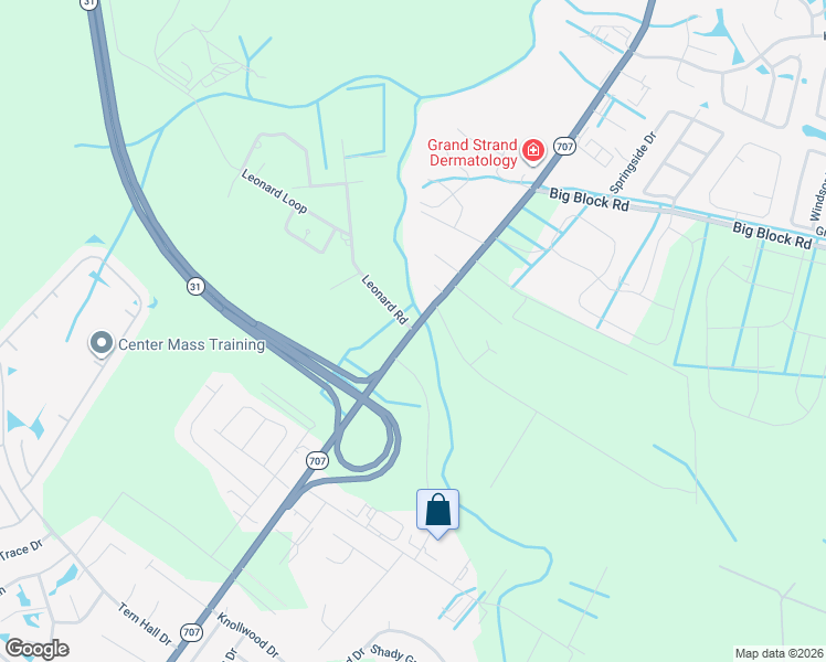 map of restaurants, bars, coffee shops, grocery stores, and more near South Carolina 707 in Myrtle Beach