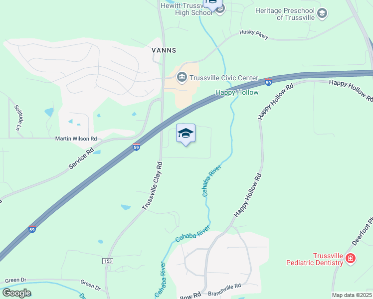 map of restaurants, bars, coffee shops, grocery stores, and more near 5275 Trussville Clay Road in Trussville