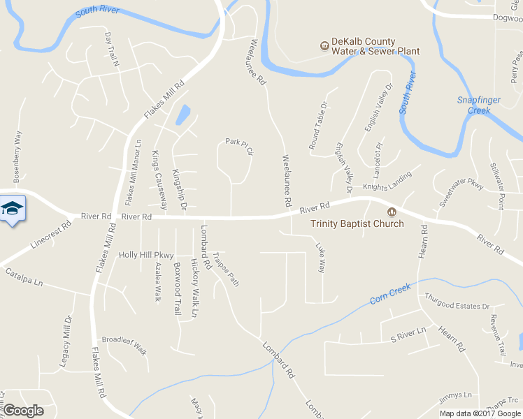 map of restaurants, bars, coffee shops, grocery stores, and more near 4610 River Road in Ellenwood