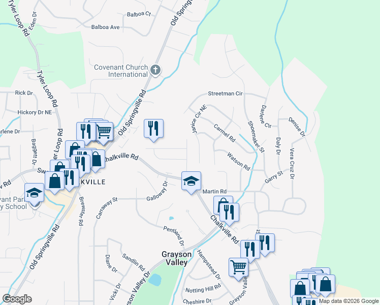 map of restaurants, bars, coffee shops, grocery stores, and more near 5437 J R Drive in Birmingham