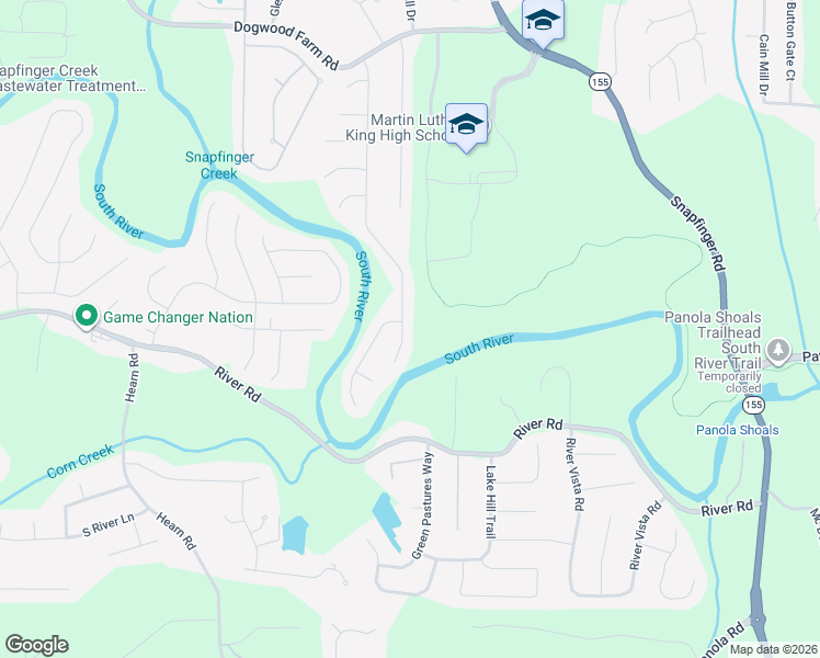 map of restaurants, bars, coffee shops, grocery stores, and more near 4370 Donna Way in Lithonia