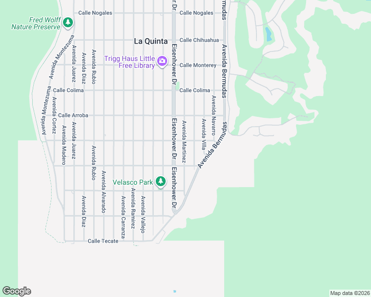 map of restaurants, bars, coffee shops, grocery stores, and more near 54074 Avenue Martinez in La Quinta