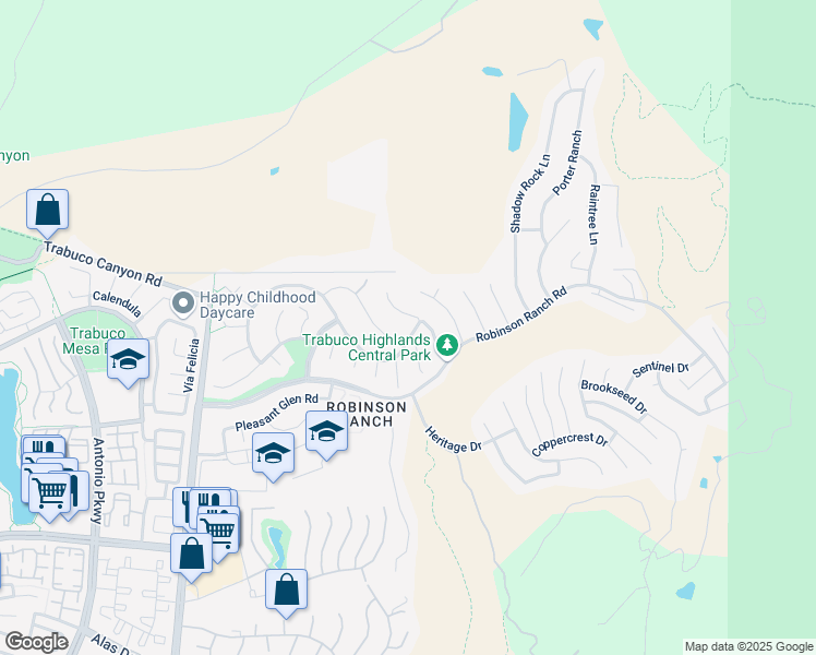 map of restaurants, bars, coffee shops, grocery stores, and more near 32291 Mill Stream Rd in Rancho Santa Margarita