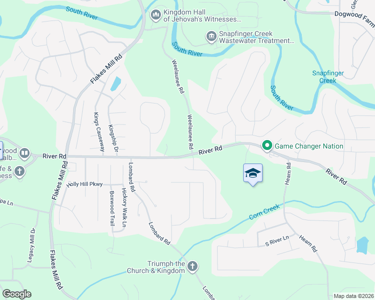 map of restaurants, bars, coffee shops, grocery stores, and more near 4225 Weelaunee Road in Ellenwood