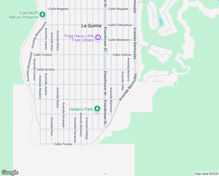 map of restaurants, bars, coffee shops, grocery stores, and more near 54035 Avenue Martinez in La Quinta