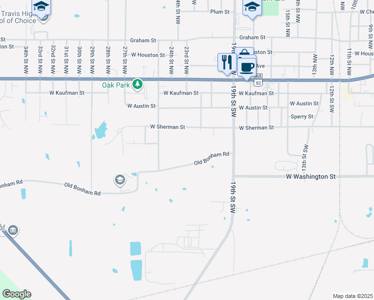 map of restaurants, bars, coffee shops, grocery stores, and more near 2110 Old Bonham Road in Paris