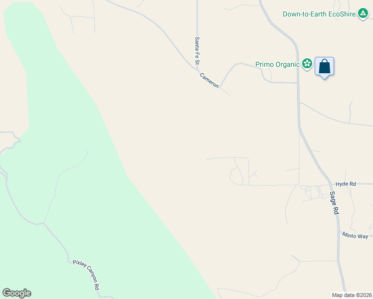 map of restaurants, bars, coffee shops, grocery stores, and more near 2 North Santa Fe Street in Hemet