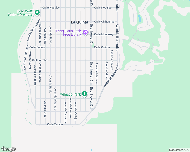 map of restaurants, bars, coffee shops, grocery stores, and more near 54074 Avenue Martinez in La Quinta