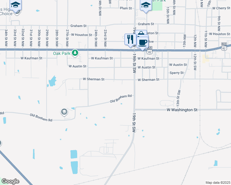 map of restaurants, bars, coffee shops, grocery stores, and more near 2110 Old Bonham Road in Paris