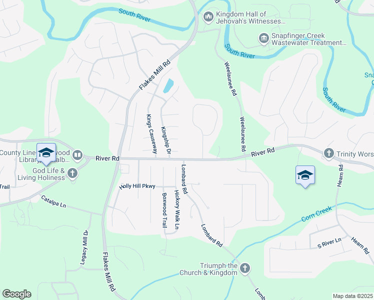 map of restaurants, bars, coffee shops, grocery stores, and more near 4554 River Road in Ellenwood