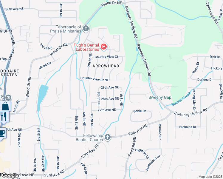 map of restaurants, bars, coffee shops, grocery stores, and more near 909 29th Avenue Northeast in Birmingham