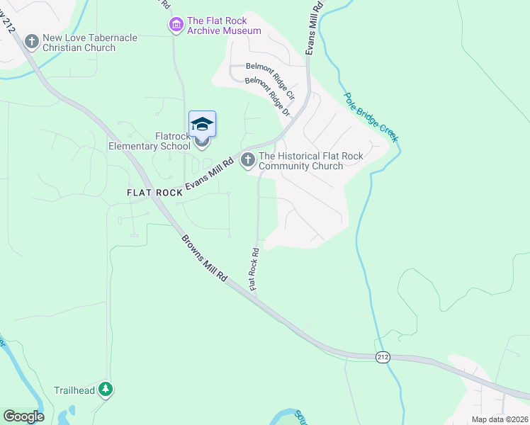 map of restaurants, bars, coffee shops, grocery stores, and more near 4218 Flat Rock Road in Stonecrest