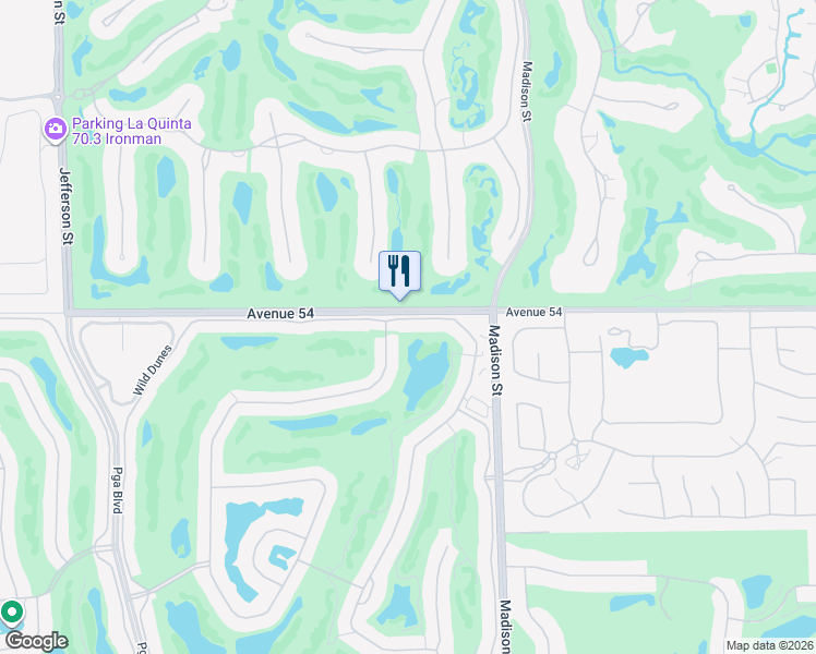 map of restaurants, bars, coffee shops, grocery stores, and more near 54027 Southern Hill in La Quinta