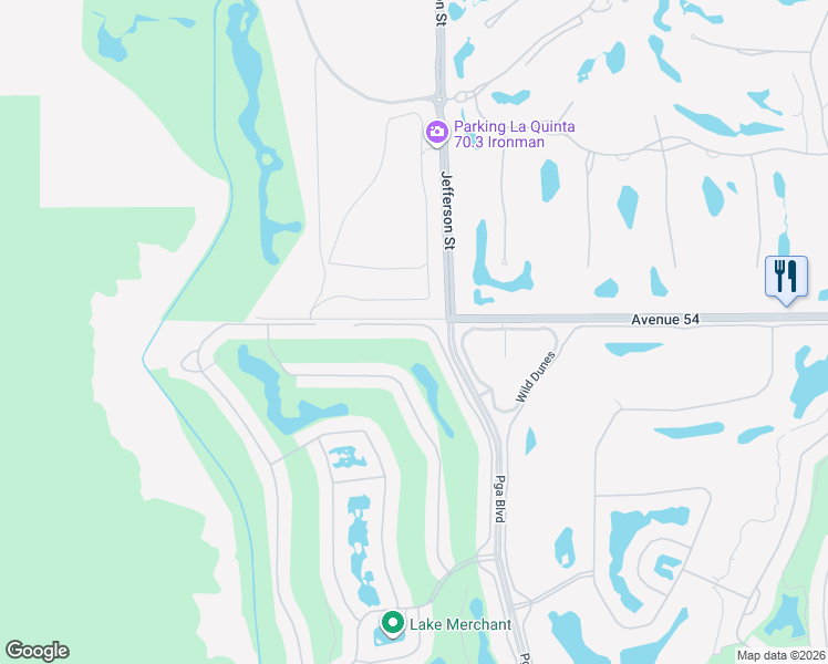 map of restaurants, bars, coffee shops, grocery stores, and more near 54125 Oakhill in La Quinta