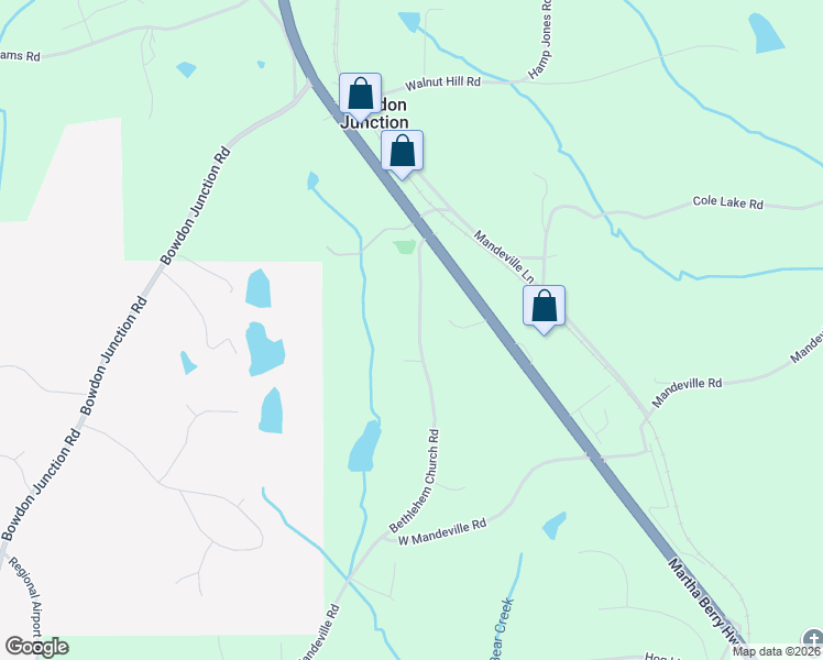 map of restaurants, bars, coffee shops, grocery stores, and more near 151 Bethlehem Church Road in Carrollton