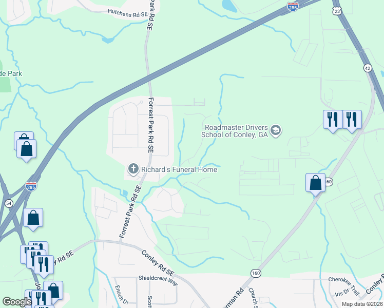 map of restaurants, bars, coffee shops, grocery stores, and more near 1004 Ardwick Court Southeast in Atlanta