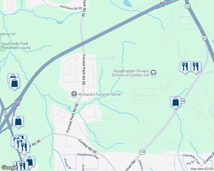 map of restaurants, bars, coffee shops, grocery stores, and more near 1004 Ardwick Court Southeast in Atlanta