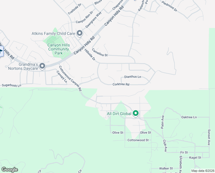 map of restaurants, bars, coffee shops, grocery stores, and more near 24120 Acacia Street in Menifee