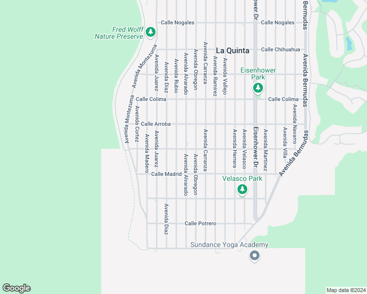 map of restaurants, bars, coffee shops, grocery stores, and more near 77400 Calle Chillon in La Quinta