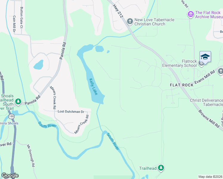 map of restaurants, bars, coffee shops, grocery stores, and more near 5313 Sandy Shores Court in Stonecrest