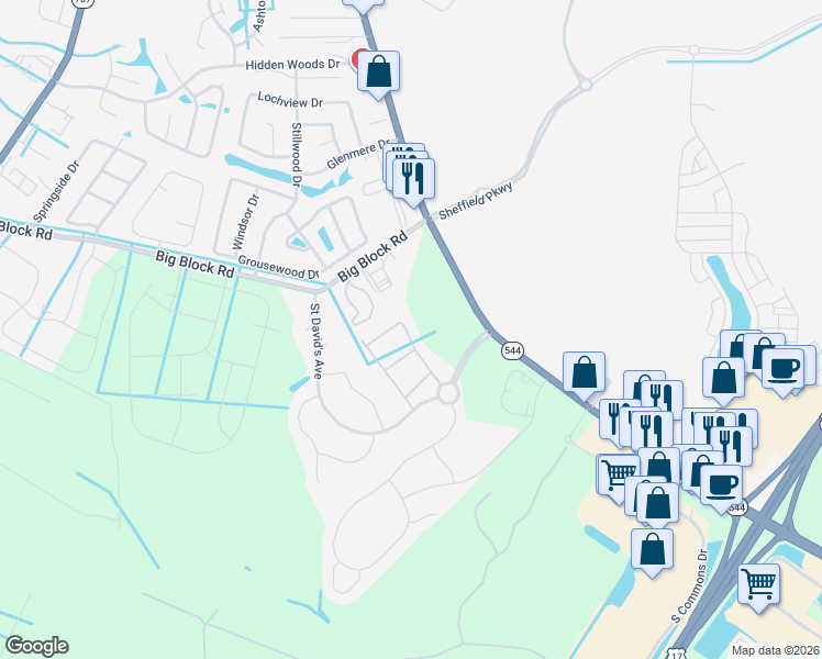 map of restaurants, bars, coffee shops, grocery stores, and more near 115 Machrie Loop in Myrtle Beach