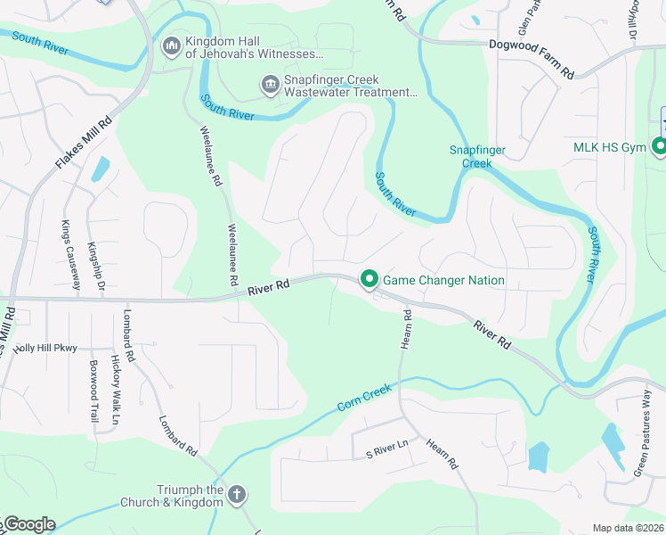 map of restaurants, bars, coffee shops, grocery stores, and more near 5307 Knights Landing in Ellenwood