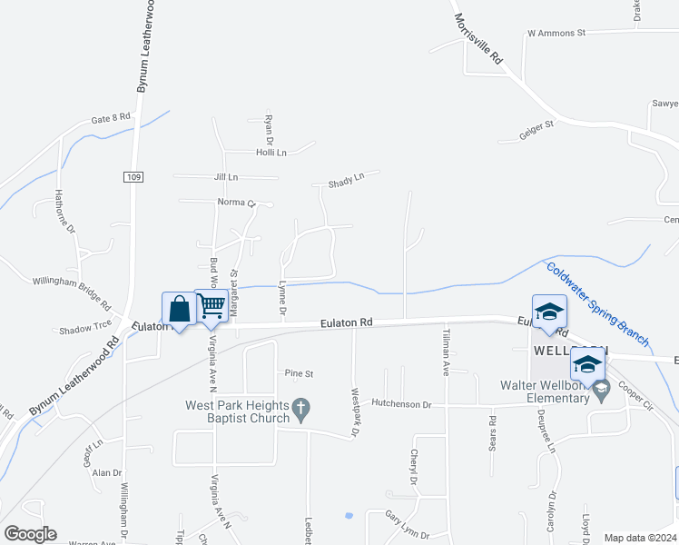 map of restaurants, bars, coffee shops, grocery stores, and more near 14 Dogwood Avenue in Anniston