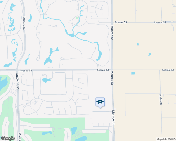 map of restaurants, bars, coffee shops, grocery stores, and more near 1524 Avenue 54 in La Quinta