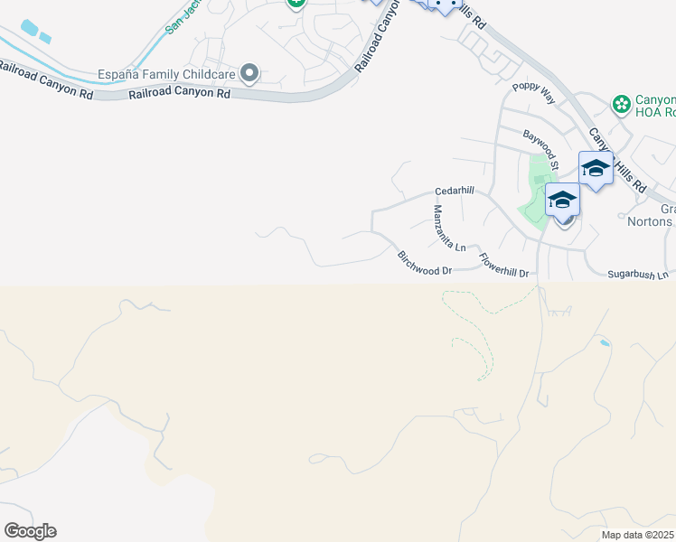 map of restaurants, bars, coffee shops, grocery stores, and more near 31863 Willow Wood Court in Lake Elsinore