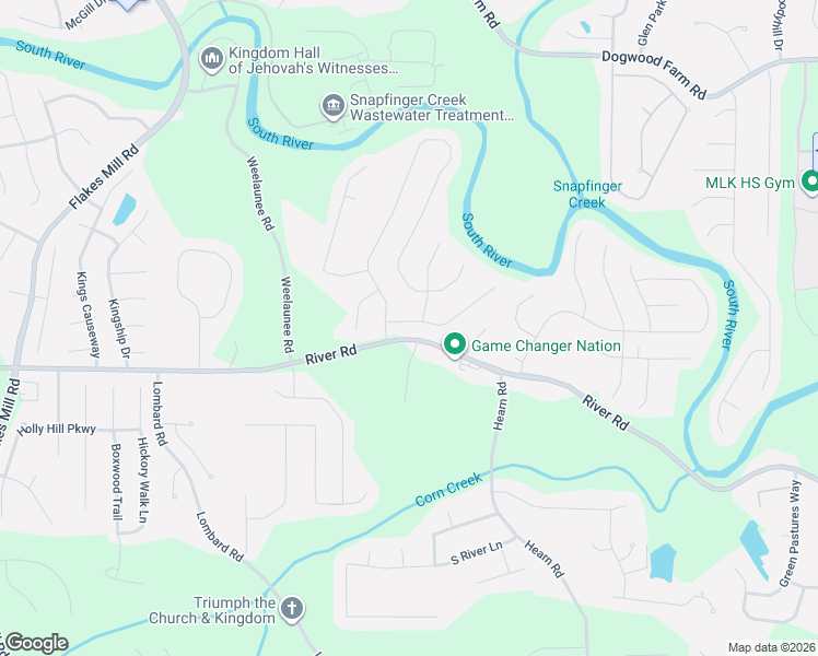 map of restaurants, bars, coffee shops, grocery stores, and more near 5307 Knights Landing in Ellenwood