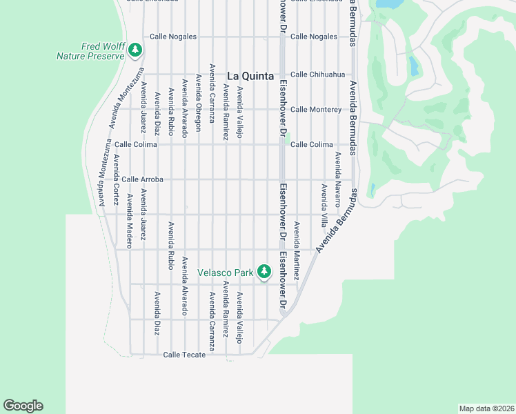 map of restaurants, bars, coffee shops, grocery stores, and more near 53910 Avenue Herrera in La Quinta