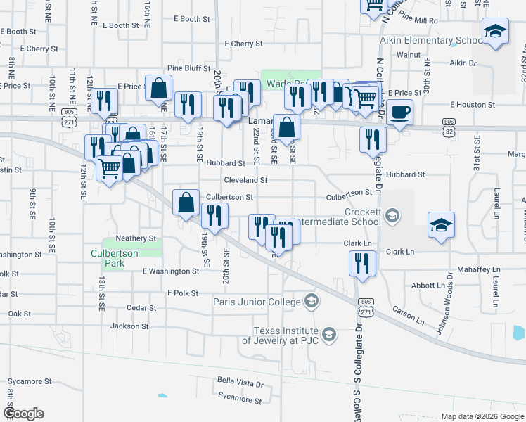 map of restaurants, bars, coffee shops, grocery stores, and more near 2146 Culbertson Street in Paris