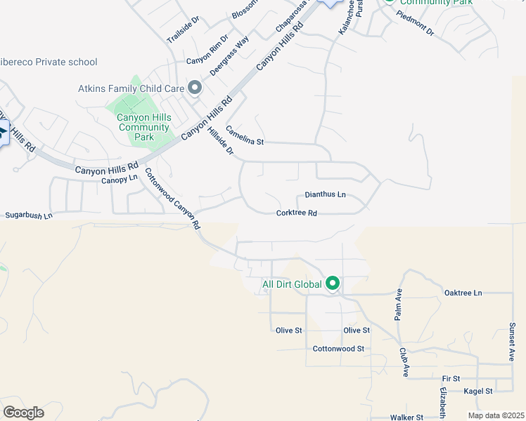 map of restaurants, bars, coffee shops, grocery stores, and more near 34076 Corktree Road in Lake Elsinore