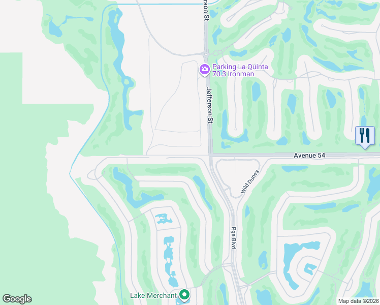 map of restaurants, bars, coffee shops, grocery stores, and more near 54195 Alysheba Drive in La Quinta