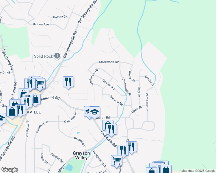 map of restaurants, bars, coffee shops, grocery stores, and more near 2573 Gaylon Street in Birmingham