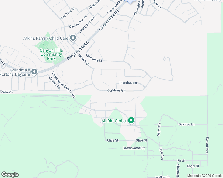 map of restaurants, bars, coffee shops, grocery stores, and more near 34091 Dianthus Lane in Menifee