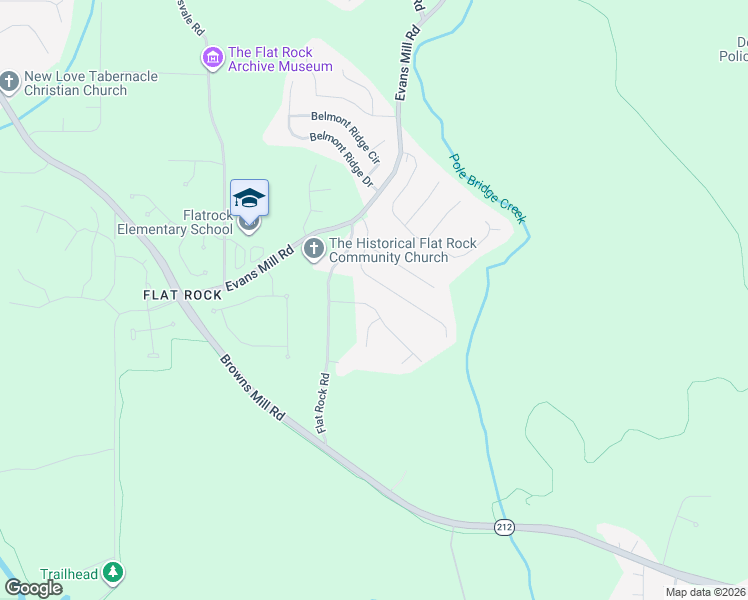 map of restaurants, bars, coffee shops, grocery stores, and more near 4155 Windermere Drive in Stonecrest