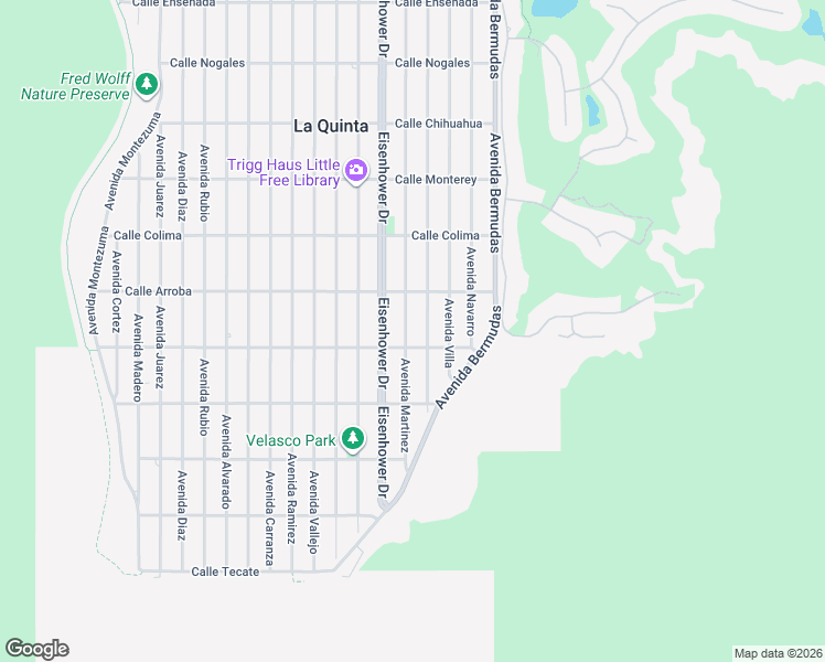 map of restaurants, bars, coffee shops, grocery stores, and more near 53920 Avenue Martinez in La Quinta