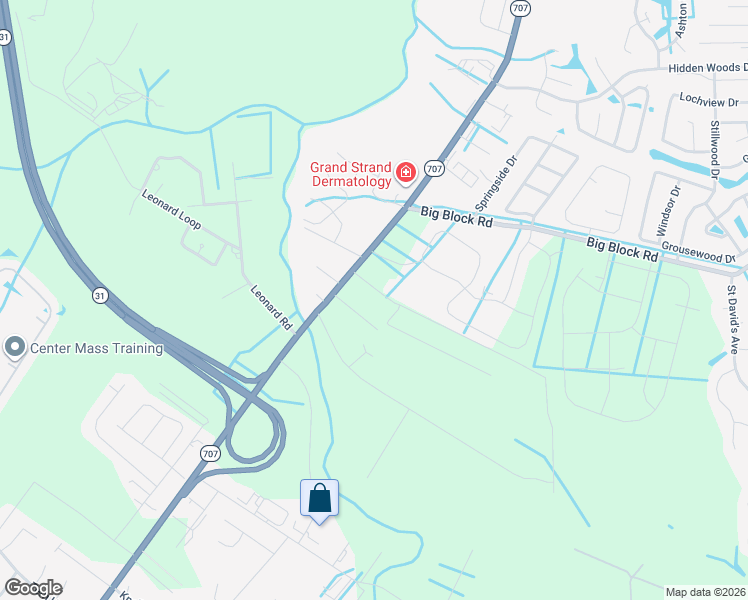 map of restaurants, bars, coffee shops, grocery stores, and more near 7564 Johnson Road in Myrtle Beach