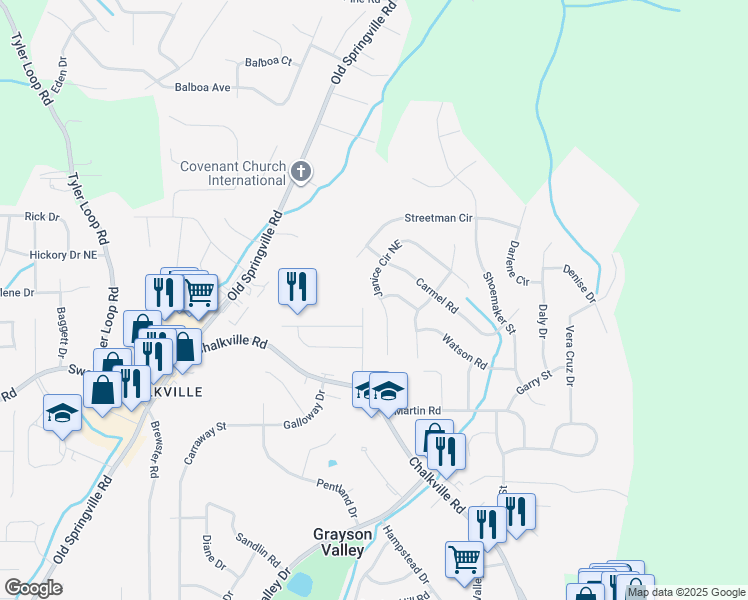 map of restaurants, bars, coffee shops, grocery stores, and more near 5464 J R Drive in Birmingham