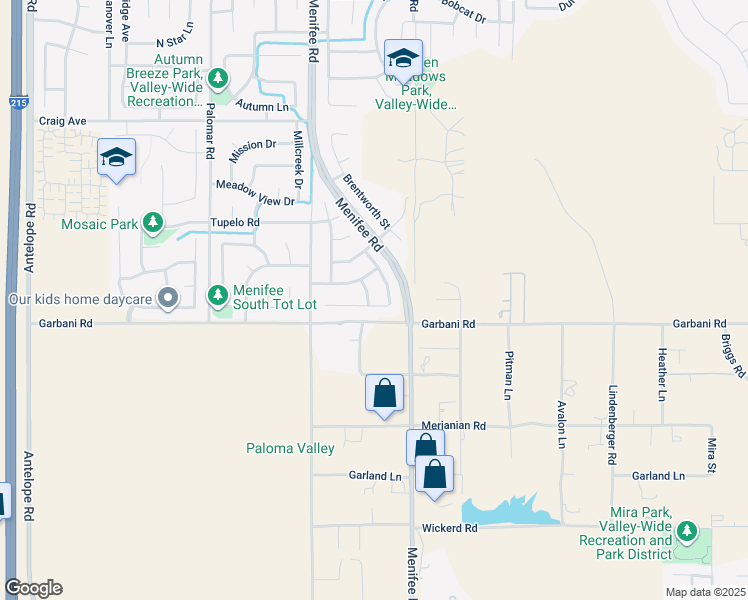 map of restaurants, bars, coffee shops, grocery stores, and more near 31964 Bay Laurel Street in Menifee